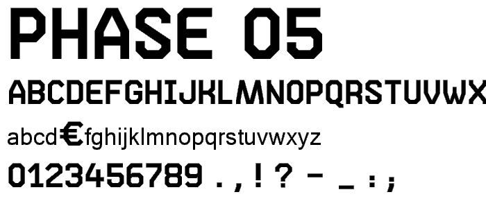 Phase 05 font